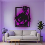 Décoration murale en métal LED personnalisée pour silhouette d'entraîneur - Cadeau pour passionnés de sport, décoration de salle de jeux