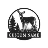 Custom Deer Led Light Metal Wall Art Personalized Nature Lover Gift Rustic Cabin Decor