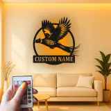 Arte da parete in metallo con fagiano | Insegna LED personalizzata per rifugio di caccia | Regalo su misura per cacciatori e arredo lodge | Sagoma realistica di uccello