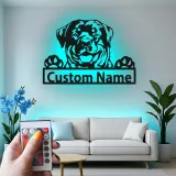 Décoration murale en métal personnalisée avec lumière LED de Rottweiler