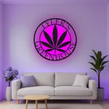 Custom Cannabis Leaf Led Light Metal Wall Art Personalized Gift for Greenhouse Enthusiasts Home Decor