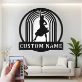 Insegna in metallo personalizzata con silhouette di ballerino retroilluminata regalo per amanti della danza decorazione per studio o camera da letto