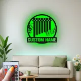 Letrero de flauta de pan personalizado | Arte mural metálico LED | Decoración a medida con nombre para músicos | Iluminación para estudio y sala
