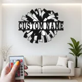 Insegna in metallo LED a pom pom di cheerleading regalo personalizzato per cheerleader decorazione camera o sala giochi