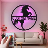 Cartel LED de caballo personalizado | Decoración mural ecuestre personalizada | Decoración para establo y granero | Regalo para amantes de los caballos