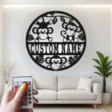 Cartel de nombre de mono personalizado | Arte mural de metal LED para guardería | Decoración de animales de la jungla para la habitación infantil | Regalo de baby shower personalizado