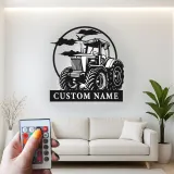 Cartel de metal LED de tractor personalizado Regalo para agricultores Decoración rústica de granja para amantes de la agricultura