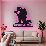 Panneau en métal personnalisé pour pompier | Décoration murale LED personnalisée | Décor de caserne et cadeau pour premier intervenant
