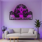 Cartel de metal LED personalizado de Cocker Spaniel - Regalo para amantes de los perros - Decoración para el salón