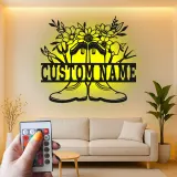 Personalized Gardener Name Sign with LED | Custom Metal Wall Art for Garden | Outdoor Patio Decor Gift