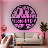 Insegna in metallo LED personalizzata per cheerleader - Regalo per adolescenti per camera da letto o decorazione per palestra