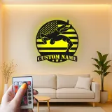 Décoration murale en métal personnalisée avec éclairage LED pour la lutte - Cadeau personnalisé pour lutteurs