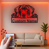 Insegna in metallo LED personalizzata per amanti dei cani con Alano - Regalo per la sala da pranzo 2