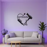 Enseigne LED personnalisée pour coiffeur | Décoration murale en métal personnalisée pour salon | Plaque nominative pour studio beauté | Cadeau pour coiffeur