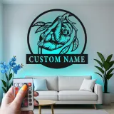Insegna in metallo personalizzata con bradipo | Decorazione LED della giungla su misura | Regalo unico per amanti degli animali per cameretta o camera da letto