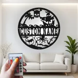 Personalized Pirate Ship Sign | Custom Name LED Metal Wall Art | Nautical Nursery Decor for Kids Room | Skull & Octopus Treasure Art
