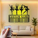 Cartel de metal LED de bailarina personalizado, regalo de danza para decoración de dormitorio de chicas amantes del ballet