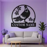 Personalized Pigeon LED Sign | Custom Metal Bird Art | Rock Dove Silhouette Wall Decor | Gift for Bird Lovers