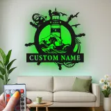 Insegna in metallo personalizzata Faro | Arte murale nautica LED | Decorazione per casa al mare personalizzata | Regalo per marinai e accento per casa costiera