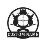 Décoration murale en métal personnalisée pour la chasse au cerf avec rétroéclairage LED, cadeau personnalisé pour les chasseurs, décoration de cabane rustique 1
