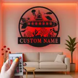 Custom Submarine LED Metal Wall Art | Personalized Nautical Sign | Ocean Lover & Diver Gift | Underwater Sea Decor