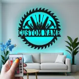 Custom Workshop Tools Led Light Metal Wall Art Personalized Gift for Handyman Garage Decor for Tool Lovers