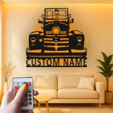 Personalisierte Vintage-Truck LED-Licht Metall-Wandkunst Geschenk für Auto-Enthusiasten Garagen-Dekor