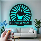 Personalized Skateboarder LED Sign | Custom Metal Wall Art for Teen Room | Backlit Skater Name Plaque & Extreme Sports Gift Idea