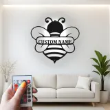 Insegna in metallo LED personalizzata con ape - Regalo per amanti della natura, decorazione per asilo o giardino