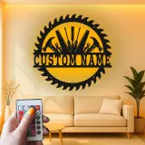 Custom Workshop Tools Led Light Metal Wall Art Personalized Gift for Handyman Garage Decor for Tool Lovers