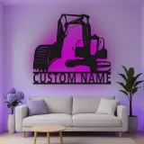 Custom Excavator Led Light Metal Wall Art Personalized Gift for Construction Enthusiasts Office or Garage Decor 1