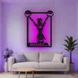 Insegna in metallo LED personalizzata per cheerleader - Regalo per appassionati di cheerleading per camera da letto o decorazione per palestra