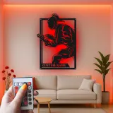 Panneau LED personnalisé de combattant de karaté | Décoration murale en métal des arts martiaux personnalisée | Décor de dojo et de gym pour passionnés