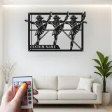 Personalisierte LED-Metall-Wandkunst mit Tänzer-Trio – Geschenk für Tanzliebhaber, Studio- oder Schlafzimmerdeko
