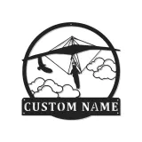 Insegna LED personalizzata con deltaplano | Insegna in metallo personalizzata | Regalo per pilota e arredo sportivo per man cave o ufficio