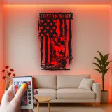 Personalisierte Cowboy-Stiefel LED-Metall-Wandkunst – Western-Geschenk für Ihn, rustikale Man-Cave-Deko