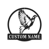 Personalisierte Vogel-Silhouette LED-beleuchtetes Metallschild Geschenk für Naturliebhaber Wohn- oder Garten-Dekor