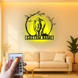 Rhinoceros LED Metal Wall Art | Custom Name Safari Sign | Modern Wildlife Decor for Home & Office