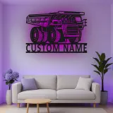 Insegna in metallo LED personalizzata a tema camion ribaltabile per appassionati di costruzione, regalo per garage o ufficio