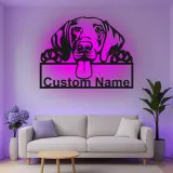 Personalisierte LED-beleuchtete Metall-Wandkunst mit Hund – Geschenk für Tierliebhaber, Deko fürs Wohnzimmer oder den Eingangsbereich 2