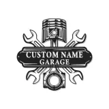 Insegna LED personalizzata per garage | Insegna in metallo personalizzata per meccanici | Regalo per papà appassionato di auto | Decorazione officina