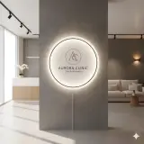 Personalisierte frosted Acryl-LED-Schild | Individuelles Unternehmenslogo | Modernes Salon-, Spa- und Bürodekor