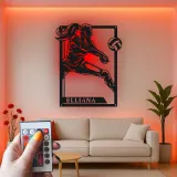 Personalisierte LED-Metall-Wandkunst Volleyballspieler Geschenk für Athleten, Spielzimmer Sportdekoration