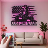 Cartel de metal LED personalizado para motorista de ATV, regalo personalizado para entusiastas del off-road, decoración para man cave