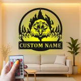 Custom Eagle Led Light Metal Wall Art Personalized Gift for Nature Lovers Rustic Cabin Decor 1