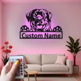 Décoration murale en métal personnalisée avec lumière LED de Rottweiler