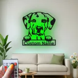 Cartel de metal LED personalizado de Dálmata, regalo para amantes de los perros, decoración para el salón