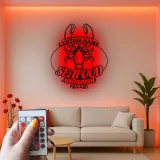 Cartel LED de langosta personalizado | Decoración mural de metal para restaurante de marisco | Decoración náutica personalizada para bar y regalo para cocina costera