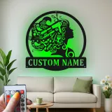 Hair Stylist LED Sign | Custom Metal Salon Decor | Personalized Barber Shop Wall Art | Beauty Studio Gift