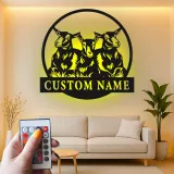 Decoración mural de metal LED de cabra personalizada | Cartel decorativo farmhouse personalizado | Regalo rústico de granero para amantes de las cabras